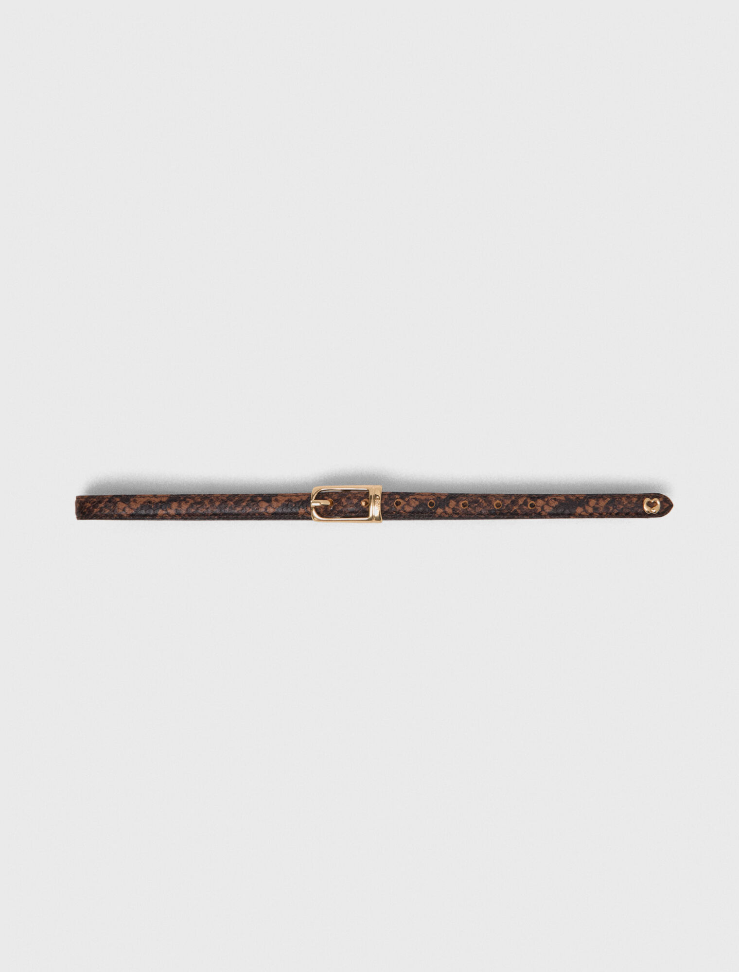Ceinture fine en cuir emboss&eacute;