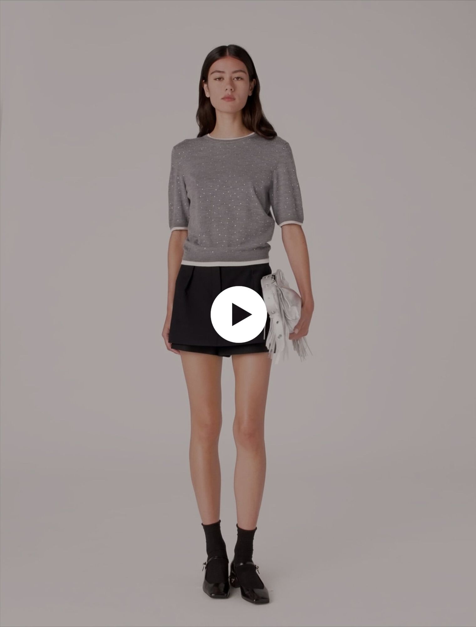 100% wool short-sleeve sweater