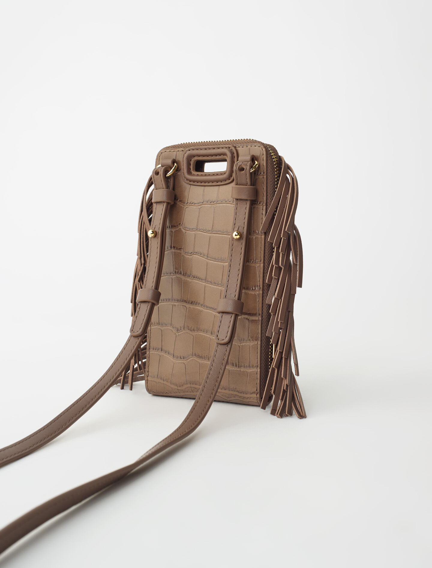 Porte telephone M en cuir embosse