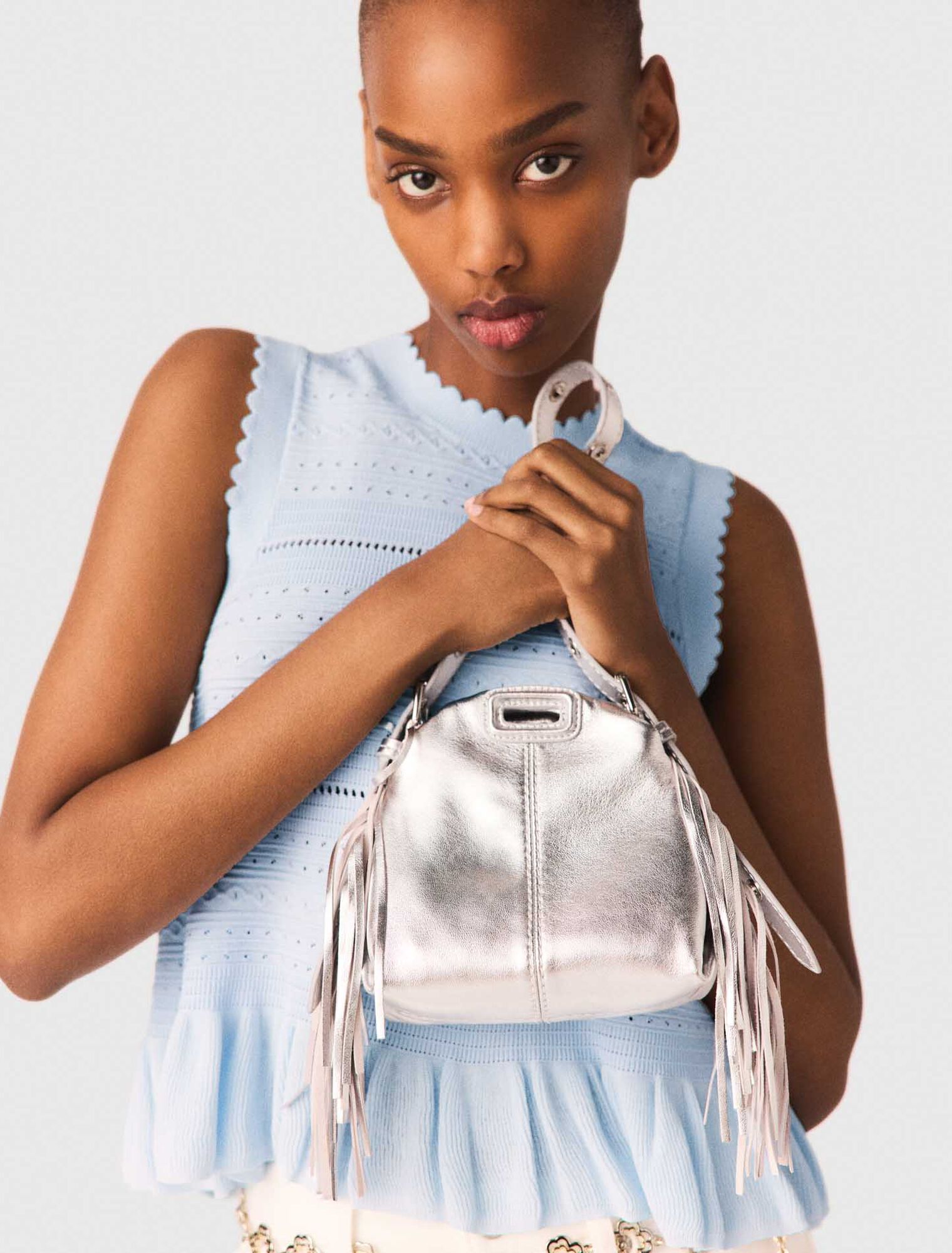Sac Miss M micro en cuir m&eacute;tallis&eacute;