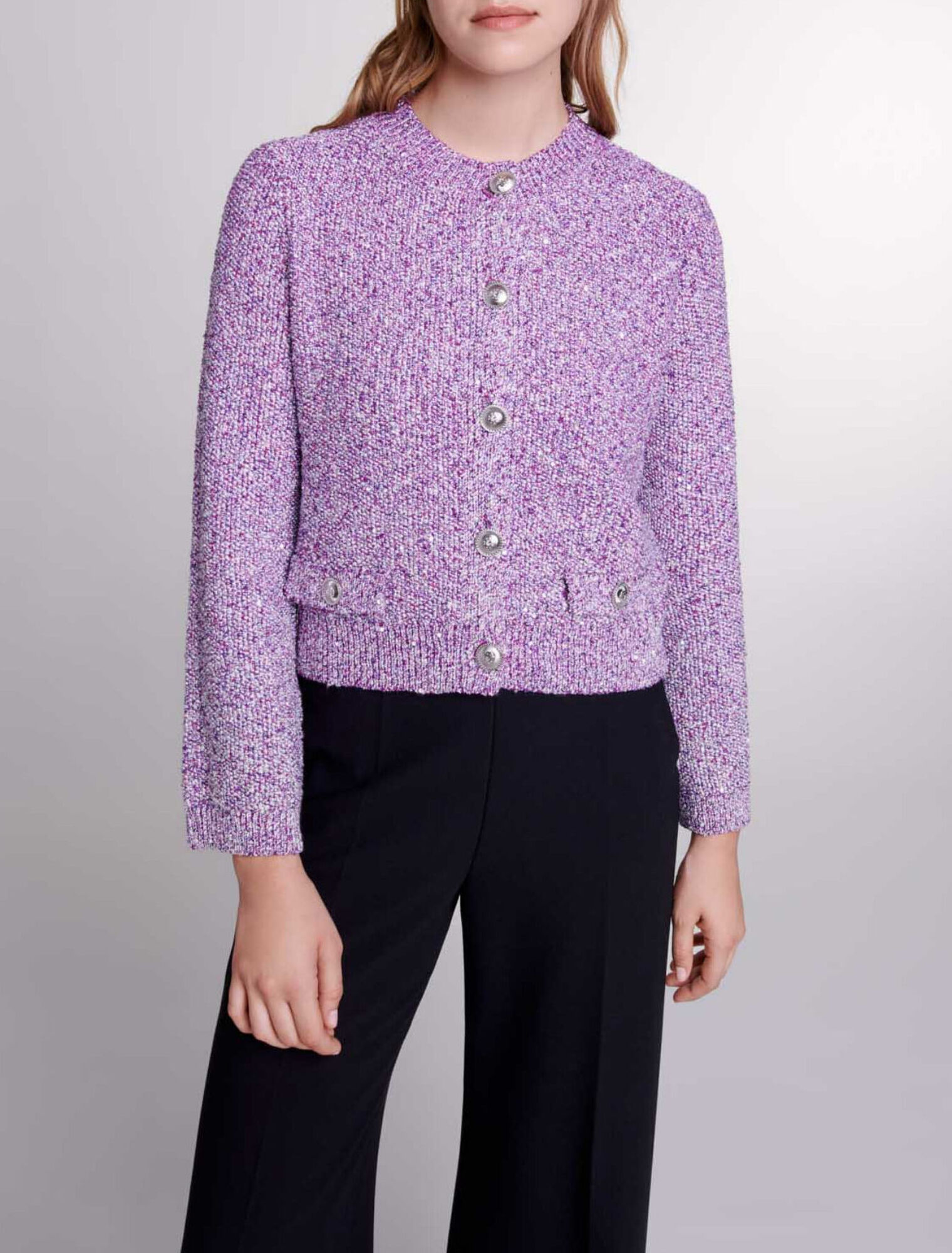 Sequin knit cardigan