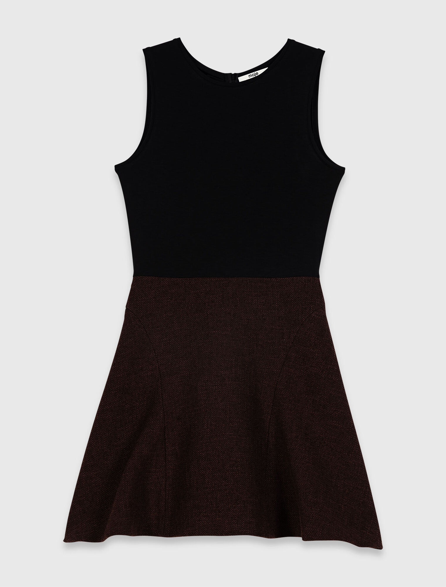 2-in-1 tweed cape dress