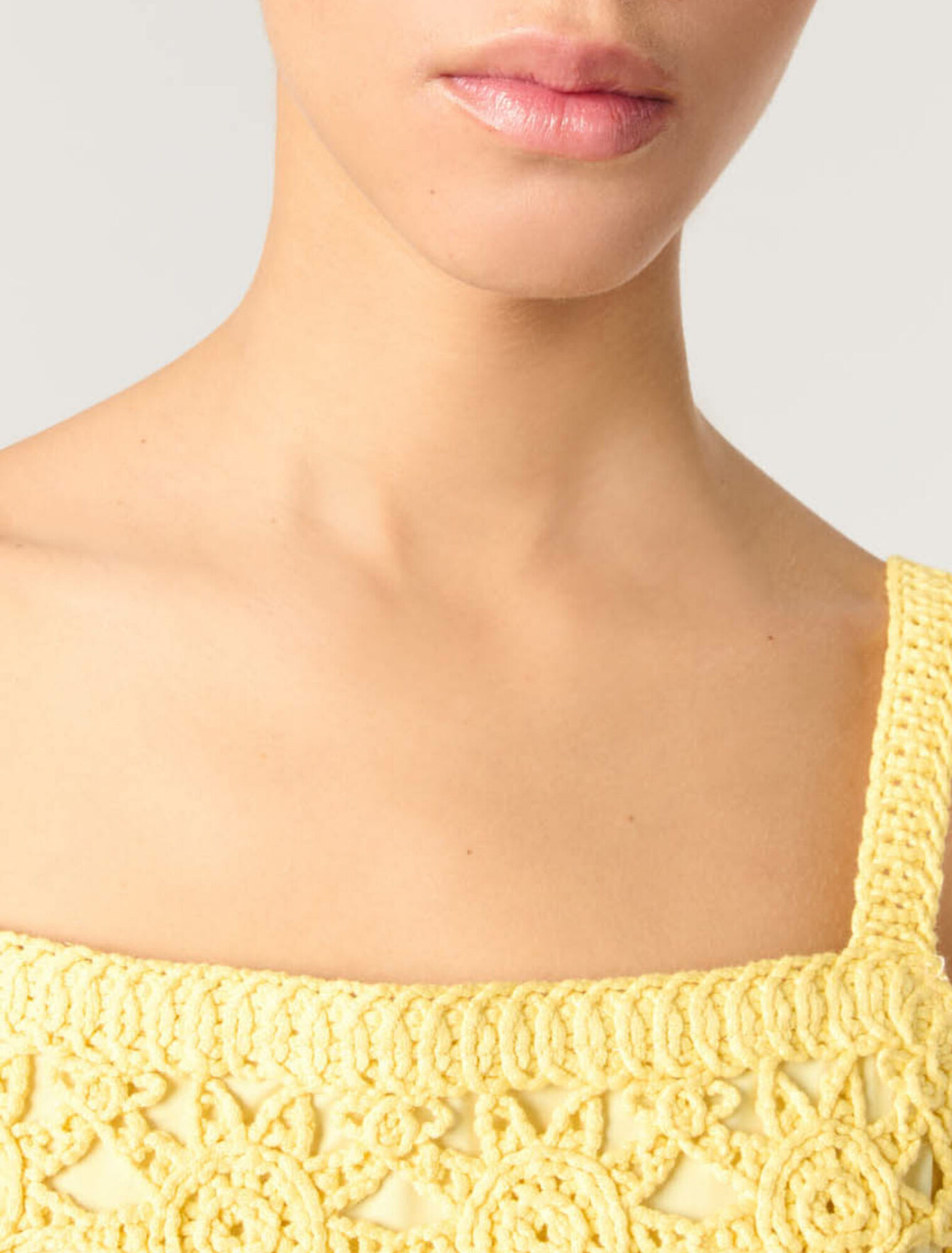 Crochet-knit top