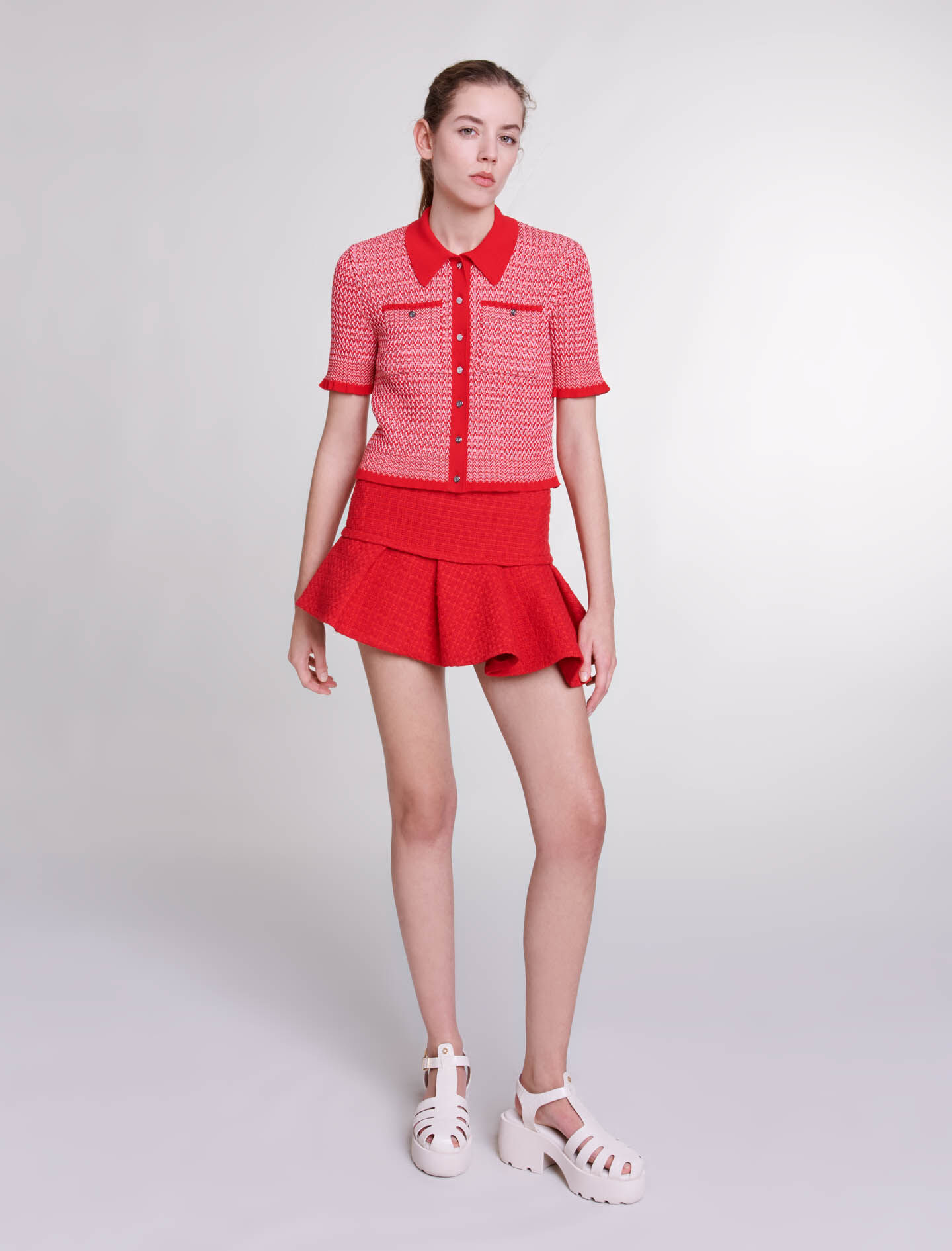 Maje jupe rouge outlet