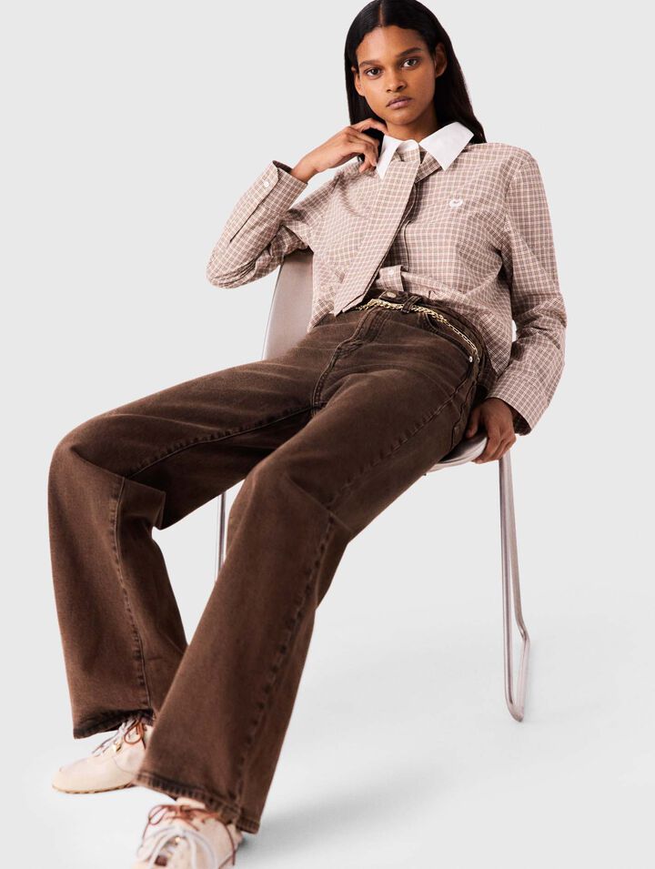 Jean bootcut avec cha&icirc;ne