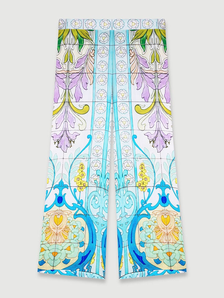 Pantalon satiné imprimé