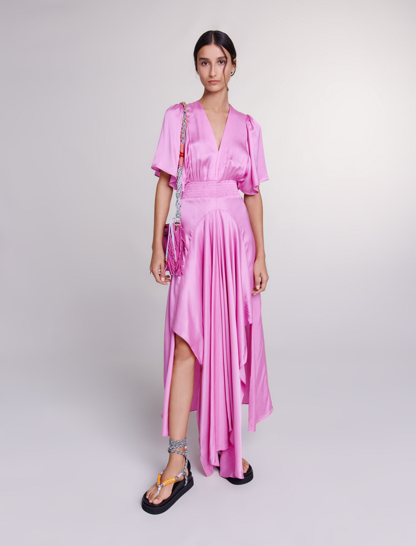 Satin look maxi dress