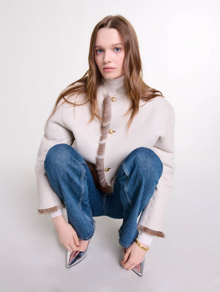 Peau lainée réversible