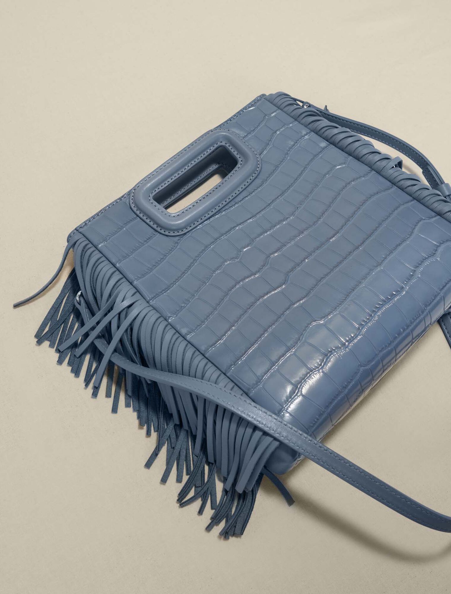 M bag in crocodile-effect leather