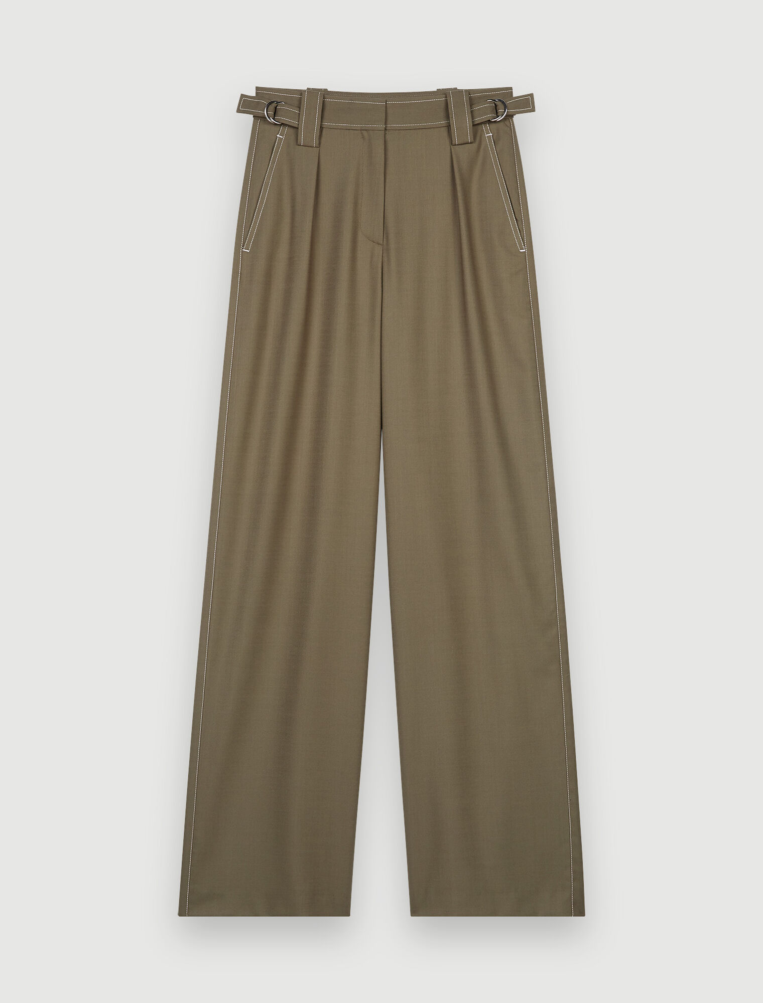 High-waisted tailored trousers