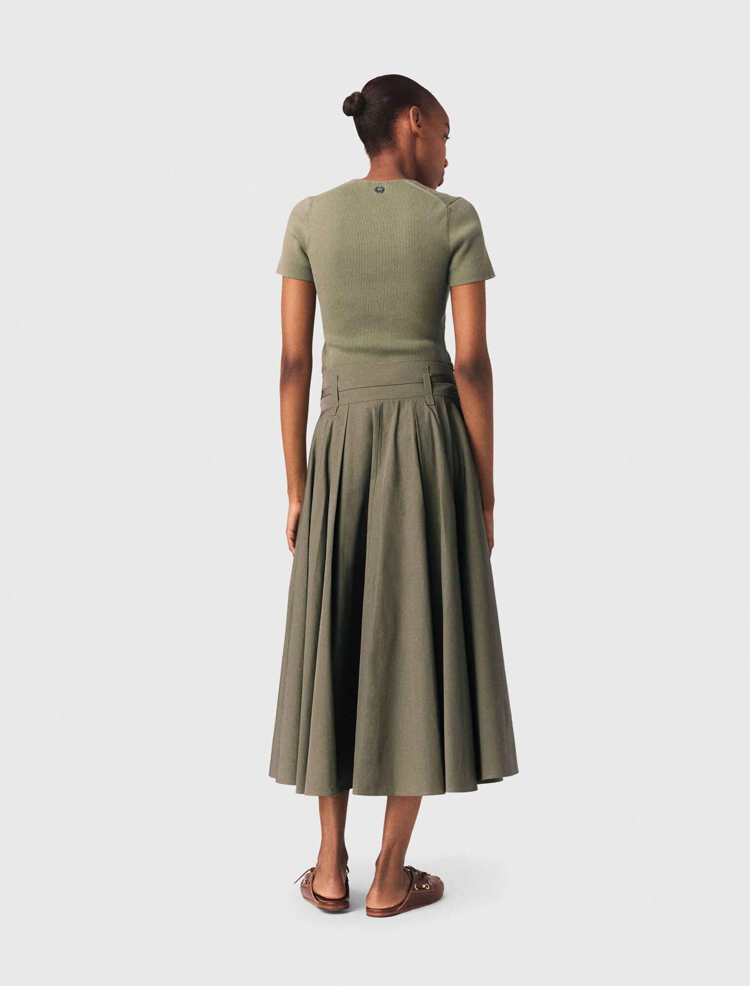 Square-neck ribbed sweater