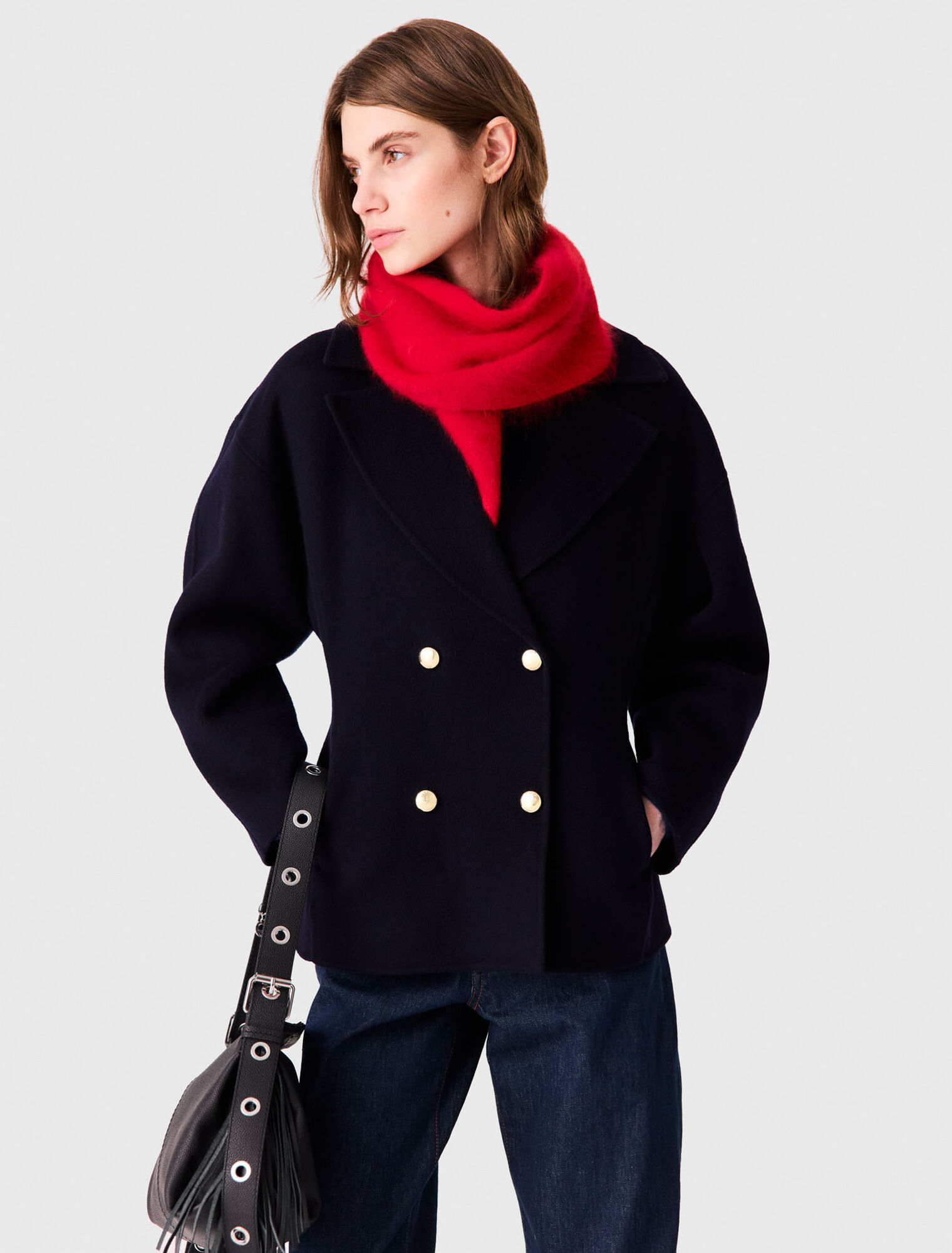 Fitted double-faced coat