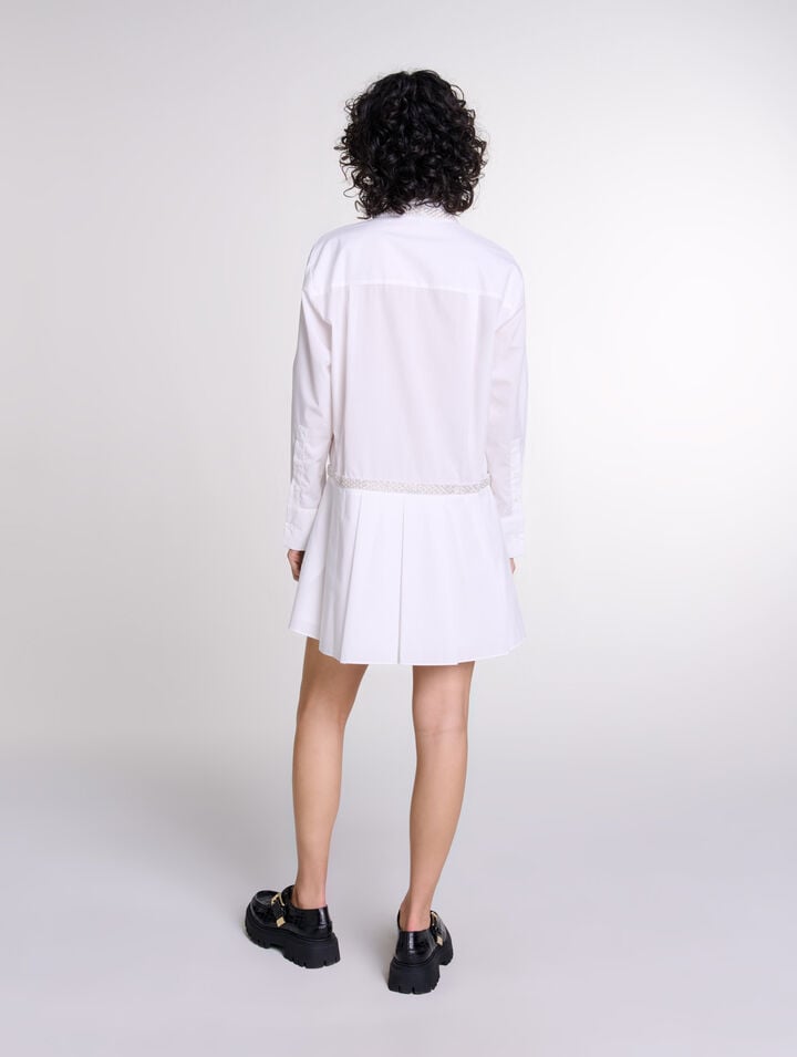 Robe chemise orn&eacute;e de perles
