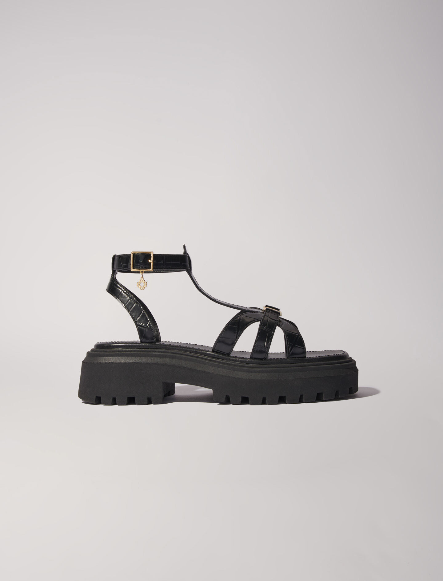 Black flat chunky sandals best sale