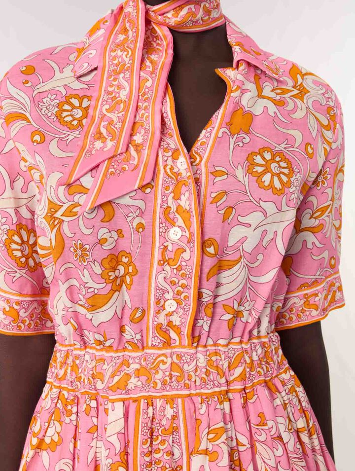 Robe courte fluide imprimée