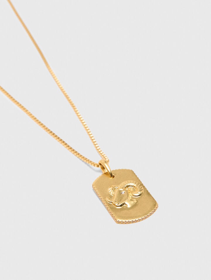 Collier plaque signe du zodiaque
