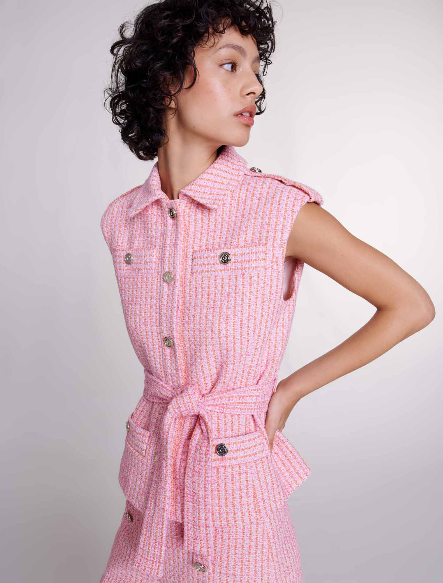 Veste sans manches en tweed