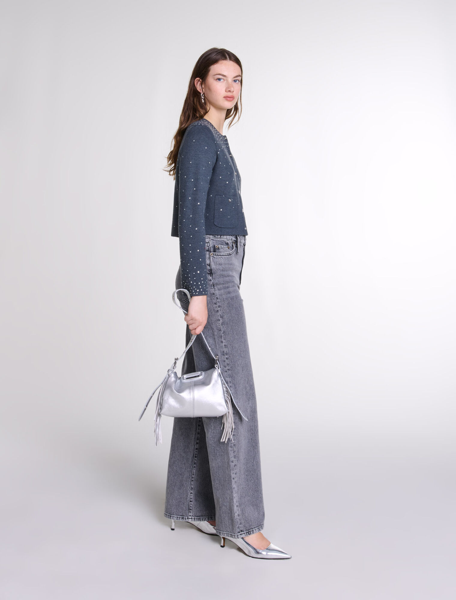Pull en maille à strass