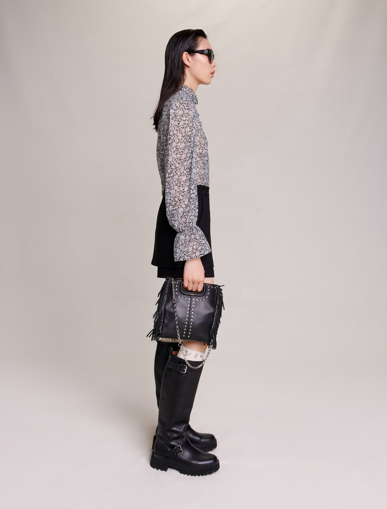 Short jupe en crêpe