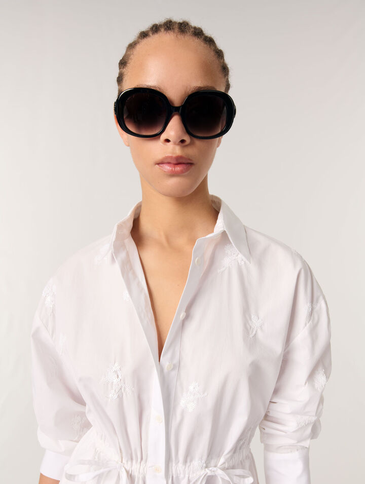 Chemise courte brodée