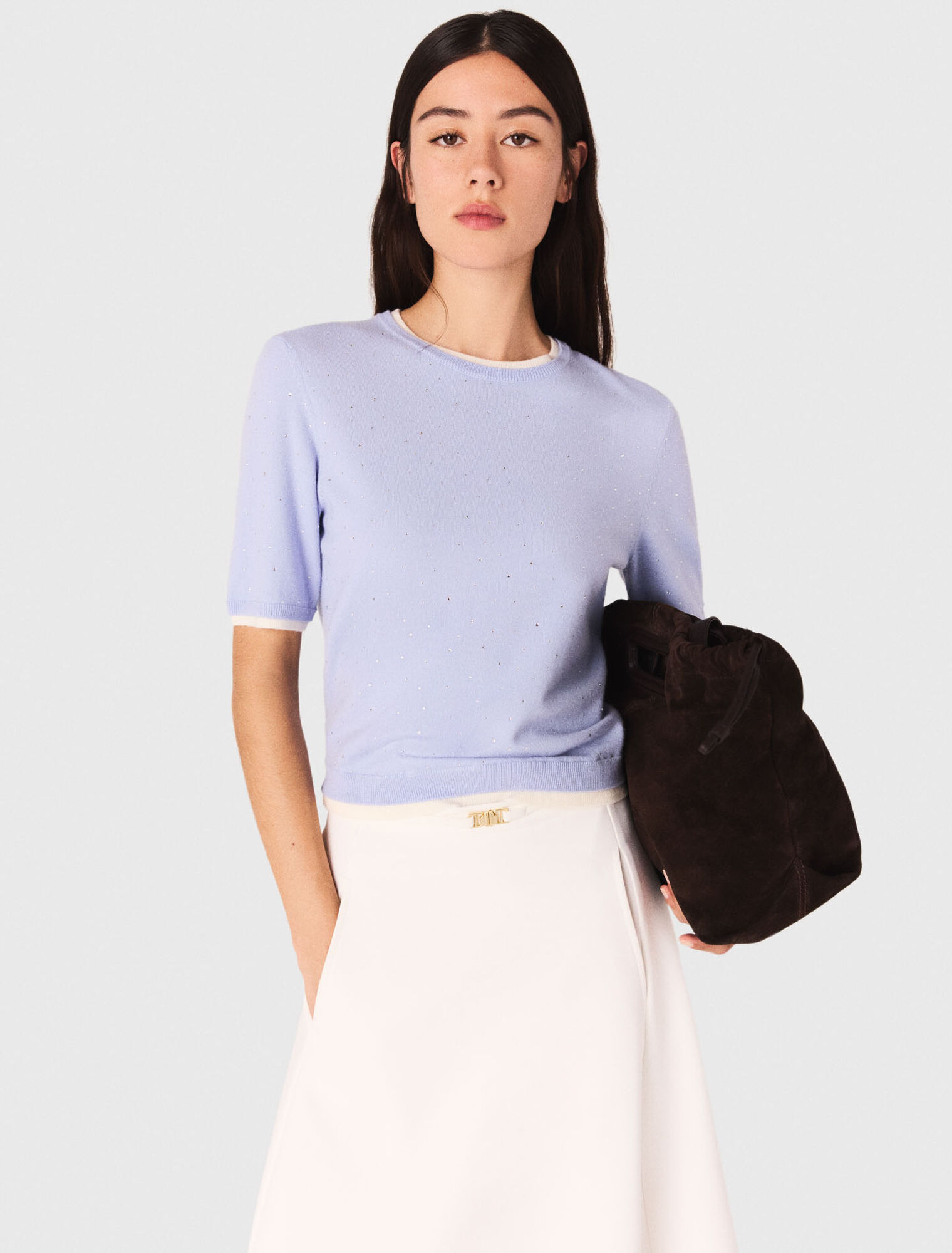 100% wool short-sleeve sweater