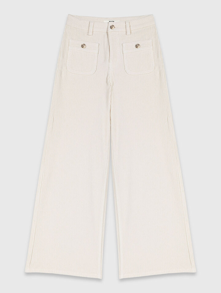 Wide-leg corduroy trousers