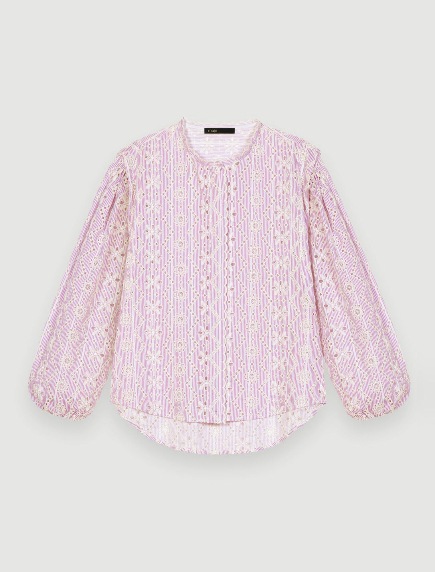 Chemise en coton brodé
