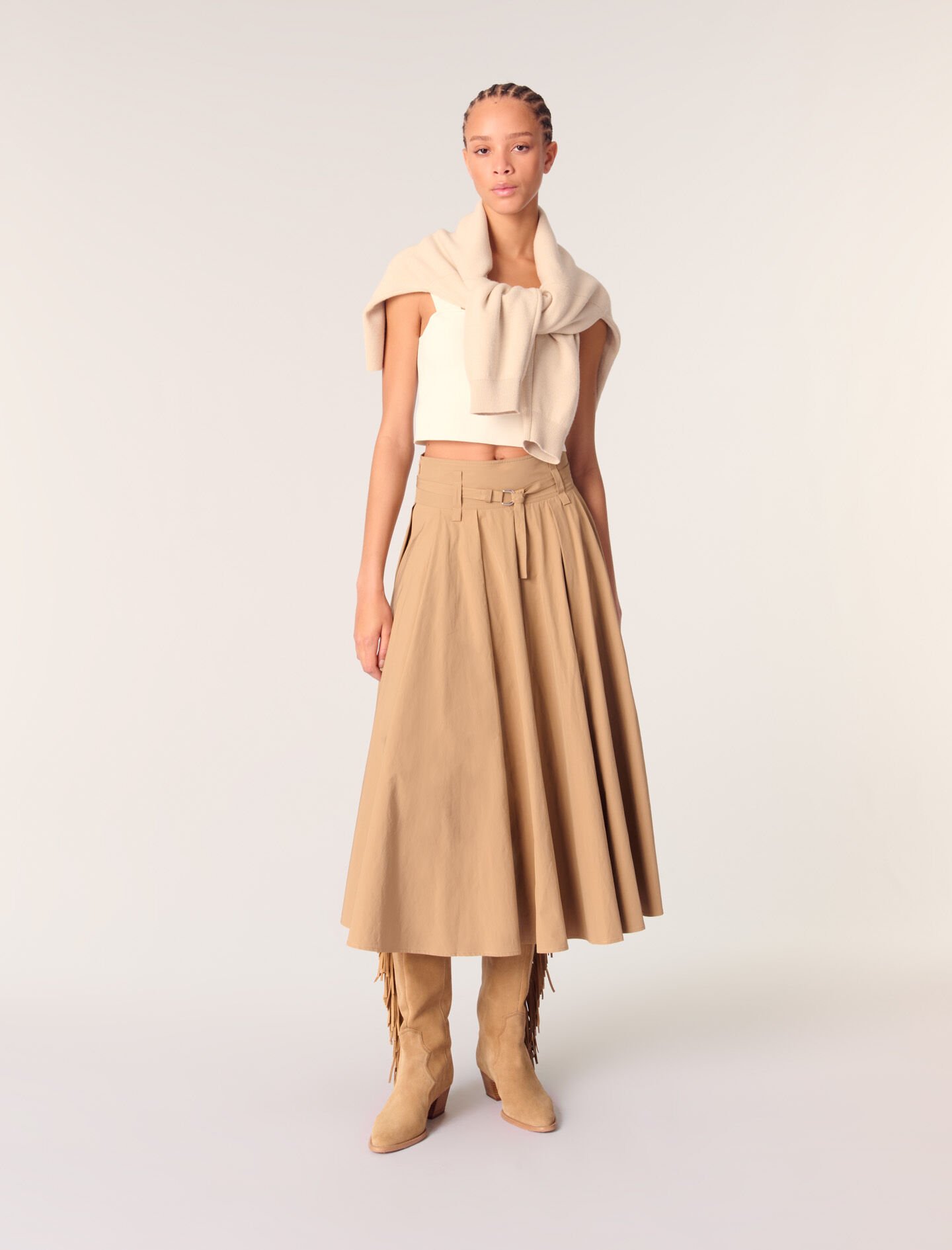【I AM MARI】Kissing Silt Long Skirt Melody Eyelet Maxi Skirt | GUESS Factory Ca