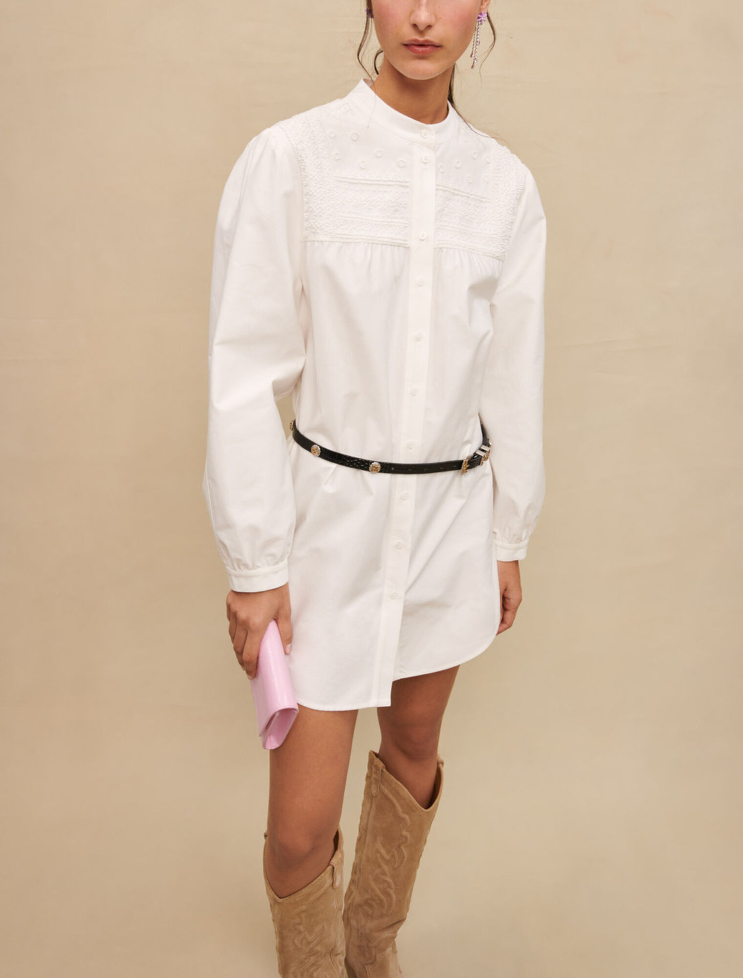 Robe courte à manches volumineuses