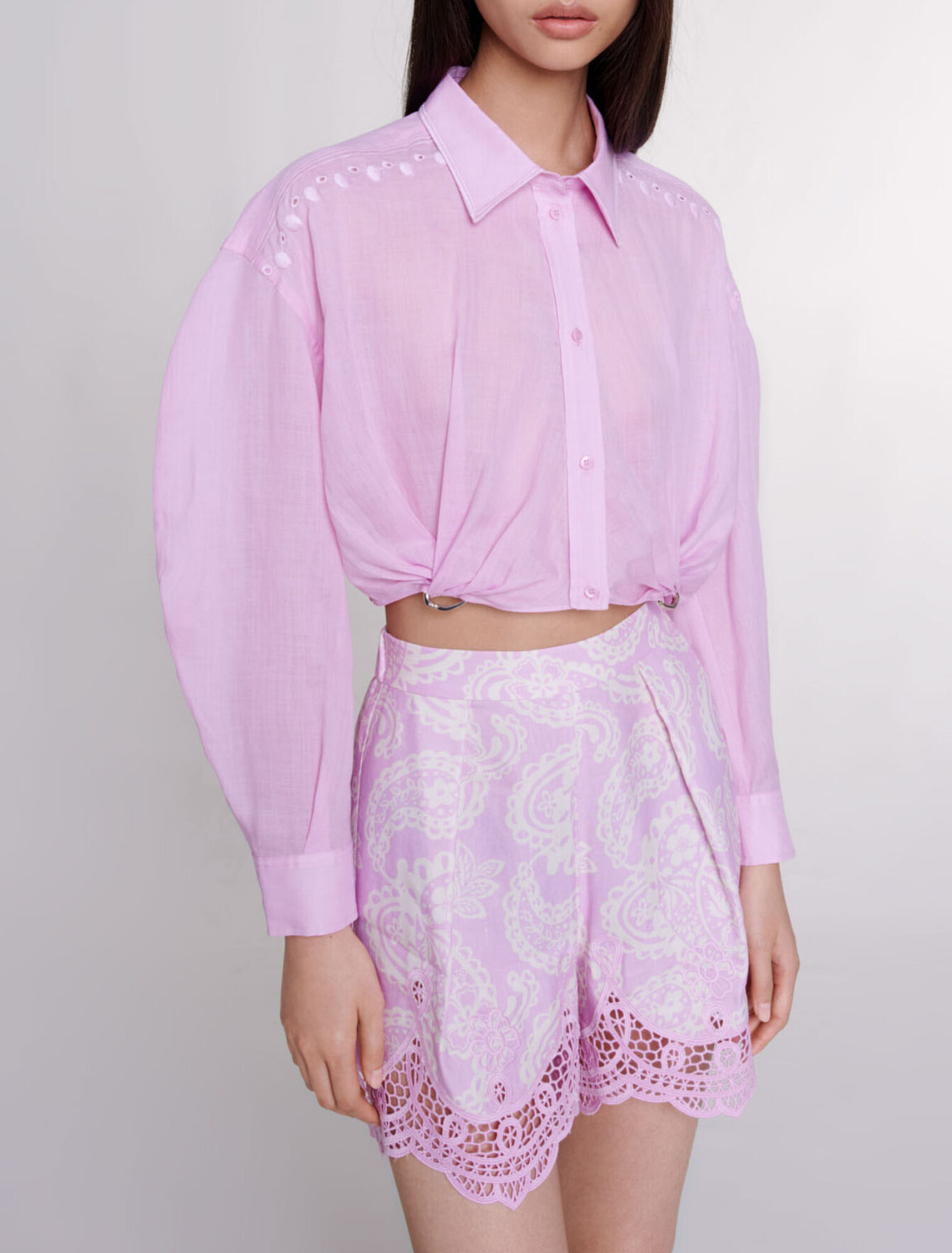 Ramie cropped shirt