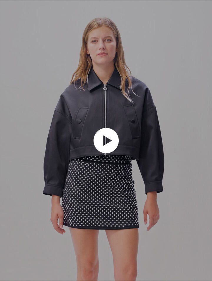 Short skirt with rhinestones