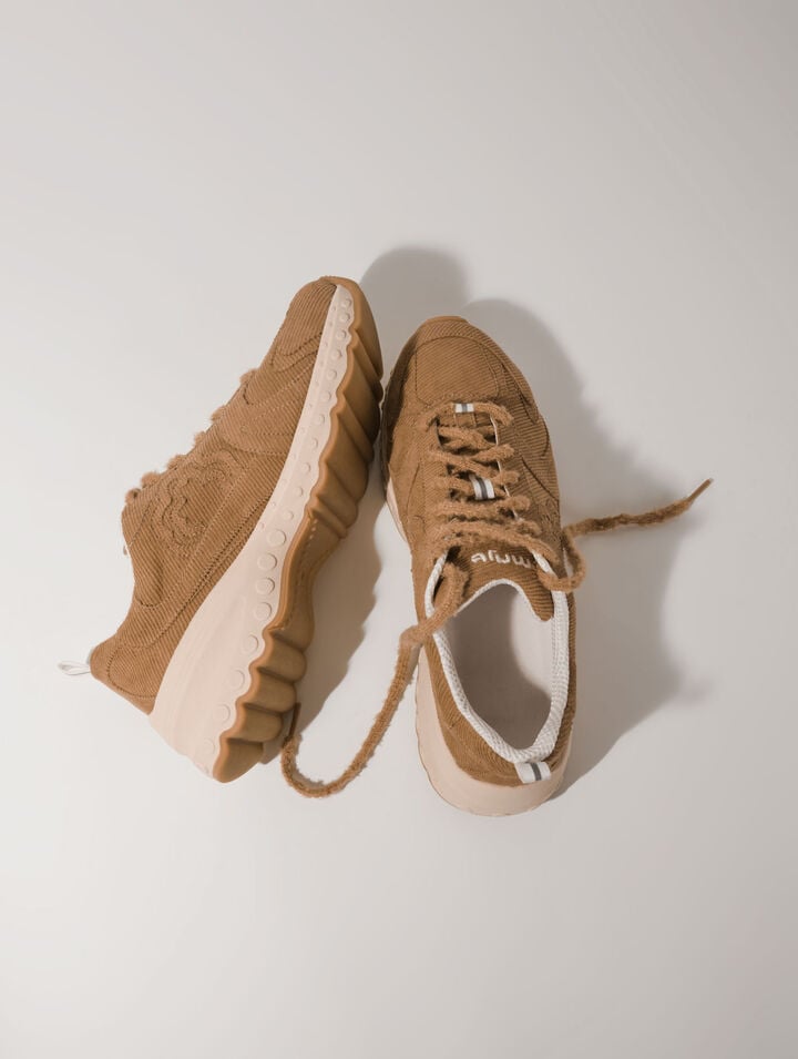 M Sneakers en velours côtelé