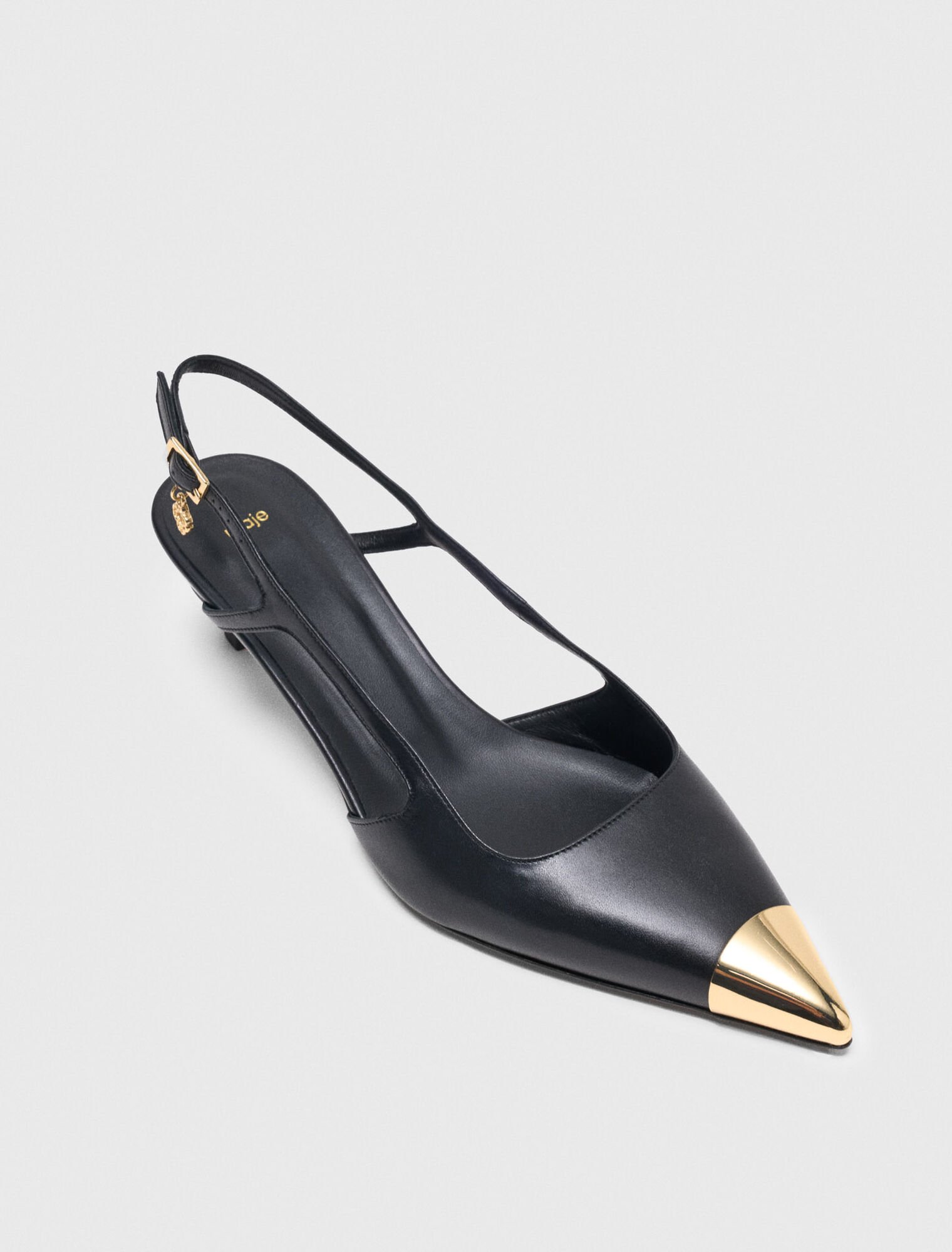 Escarpins slingback en cuir lisse