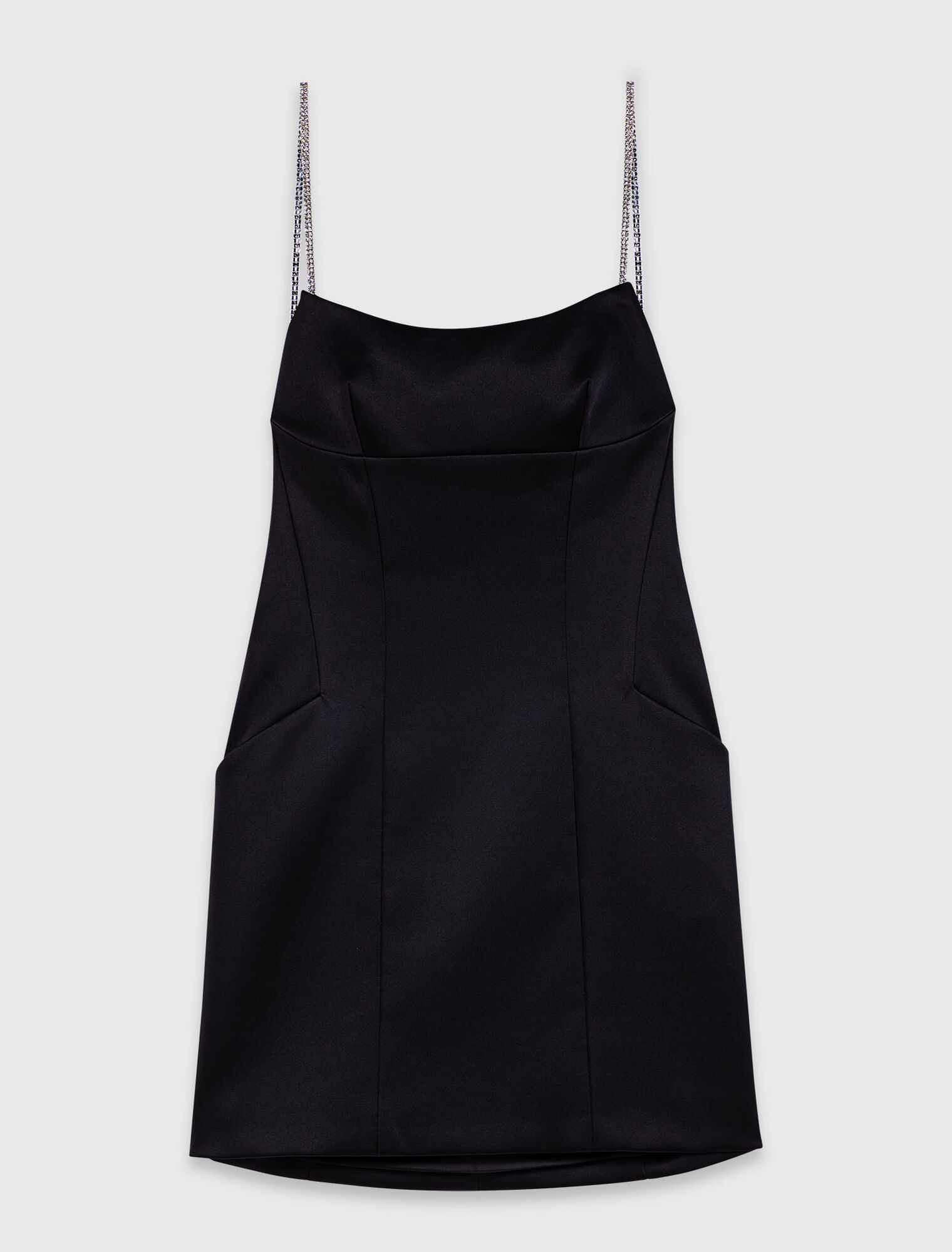 Short backless satin dress