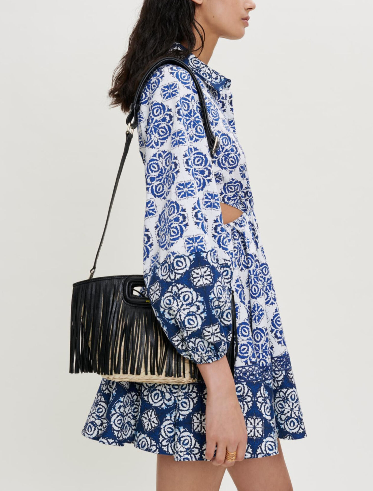 Printed cotton poplin dress