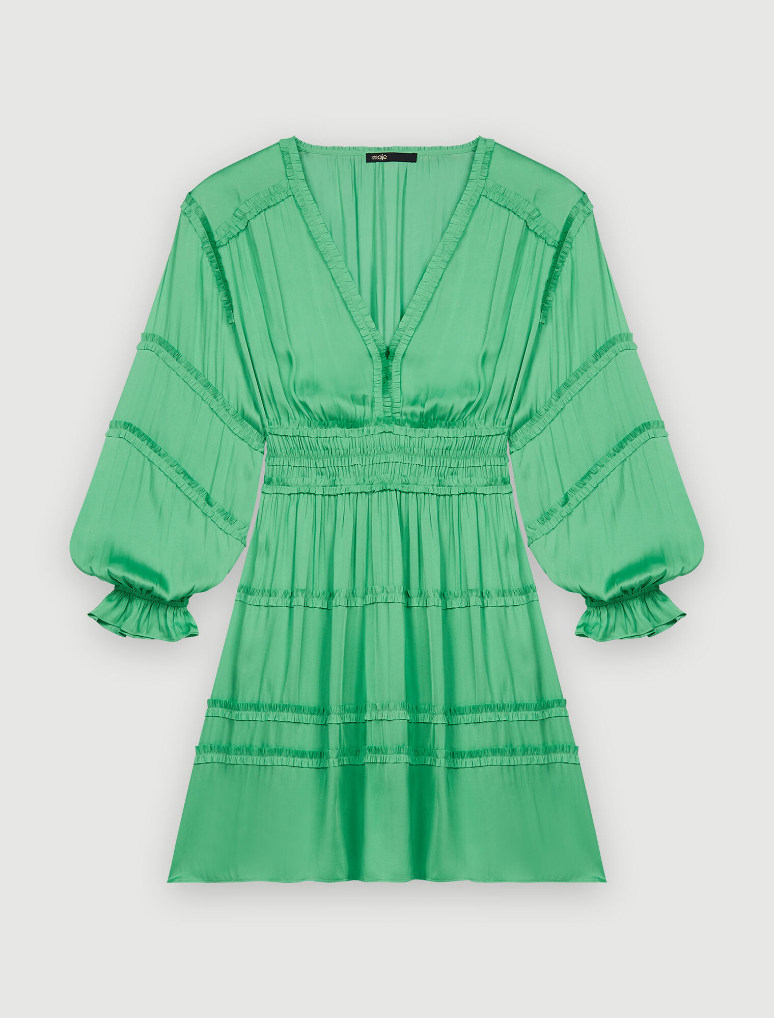 Little ruffle satin dress