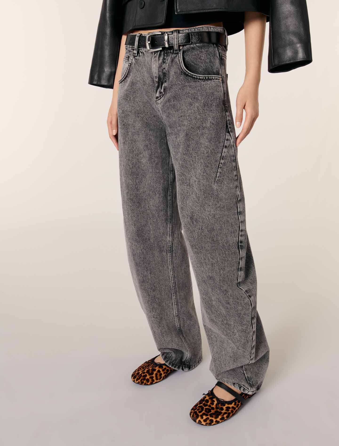 Oversized balloon jean Black / Gray For Women | Maje