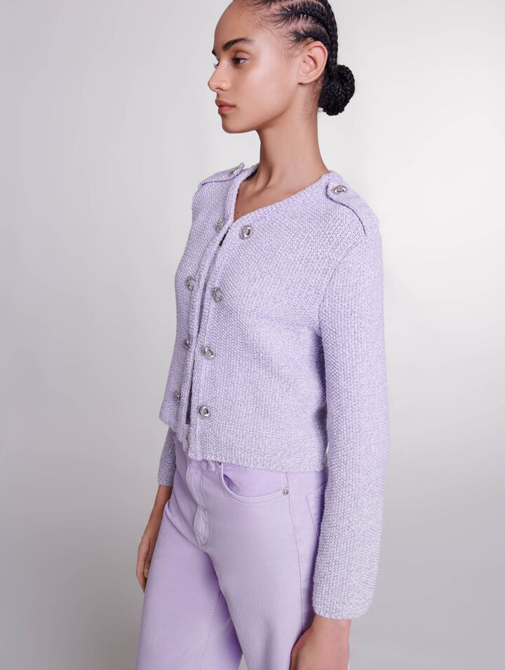 Cardigan court en maille sequins
