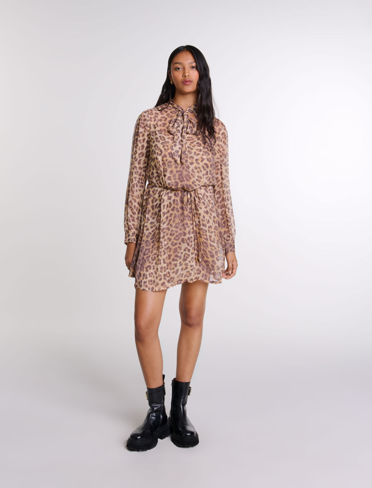 Maje printed shirt dress shop