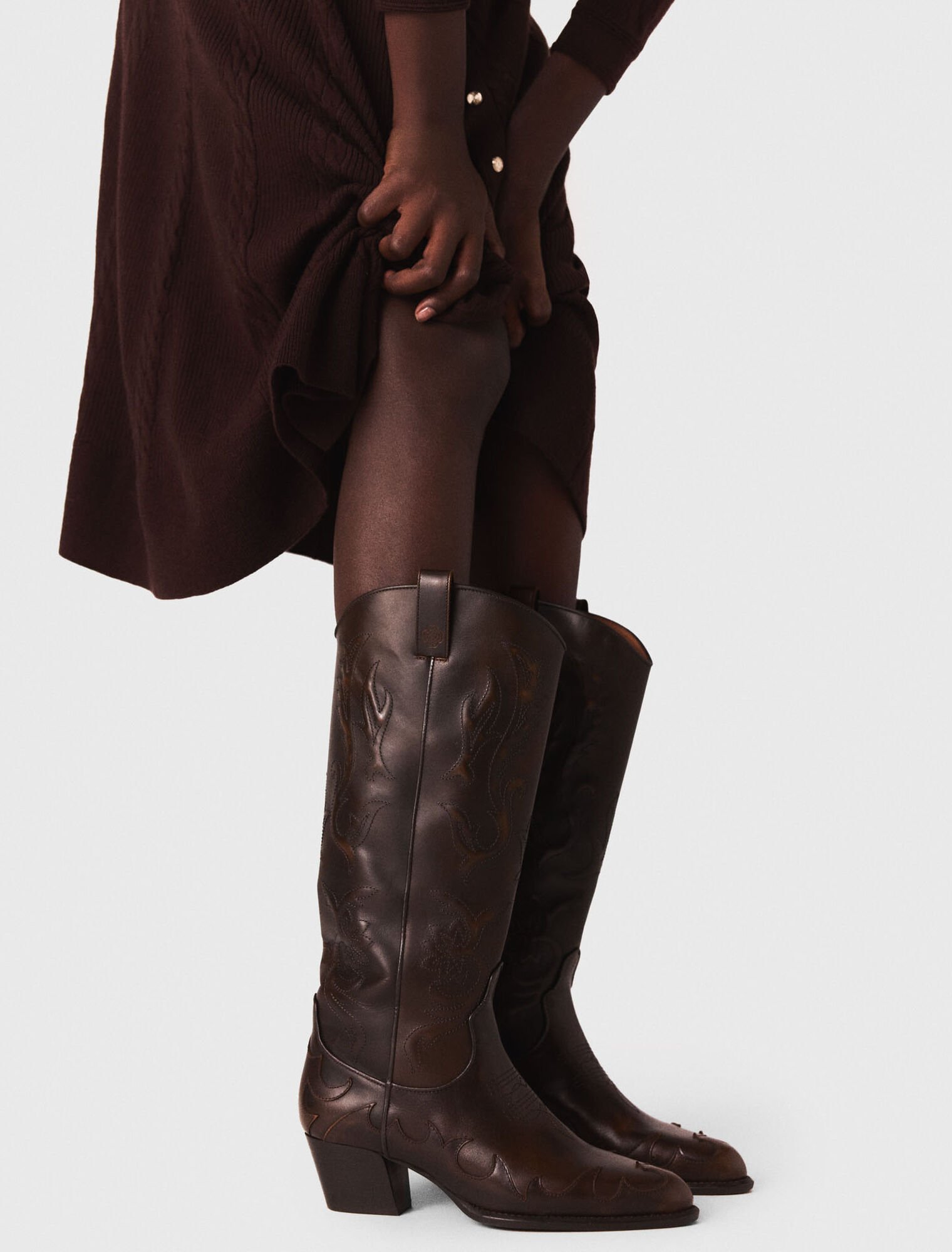 Bottes santiags en cuir