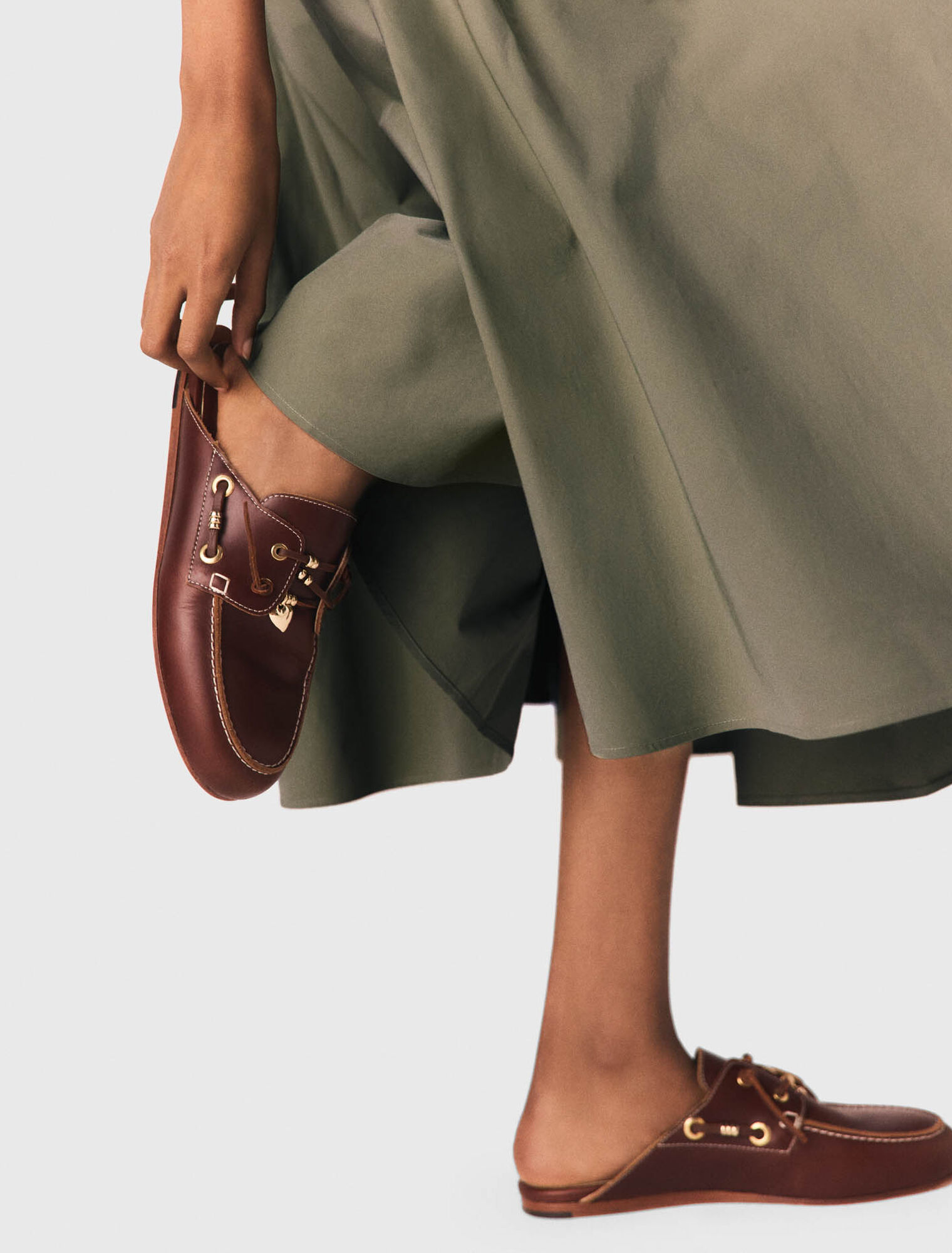 Mules bateau en cuir