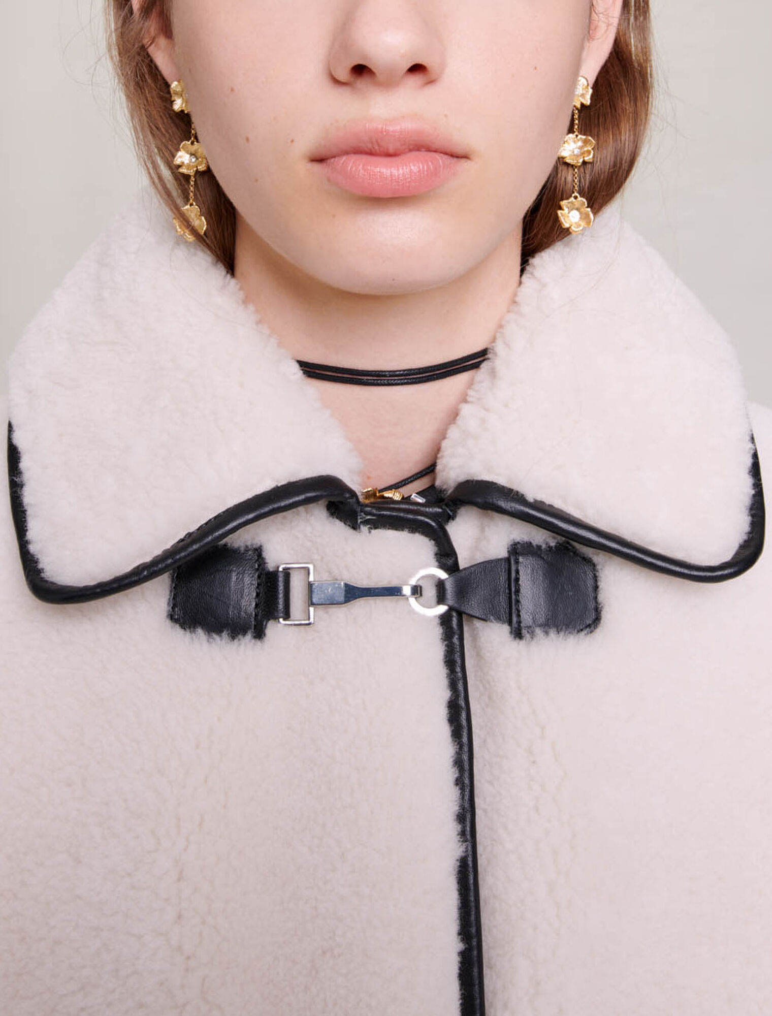 Manteau mi-long shearling