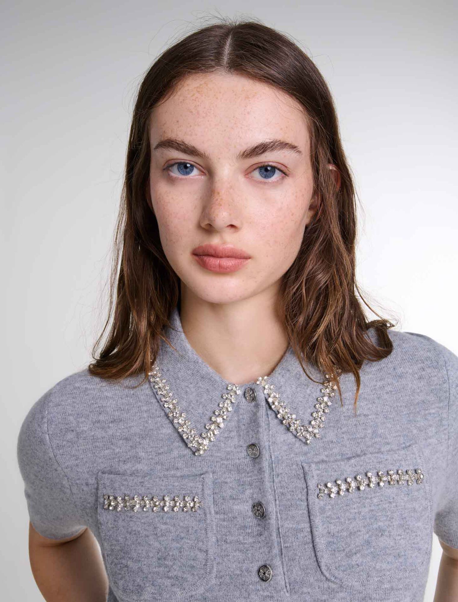 Pull en maille à strass