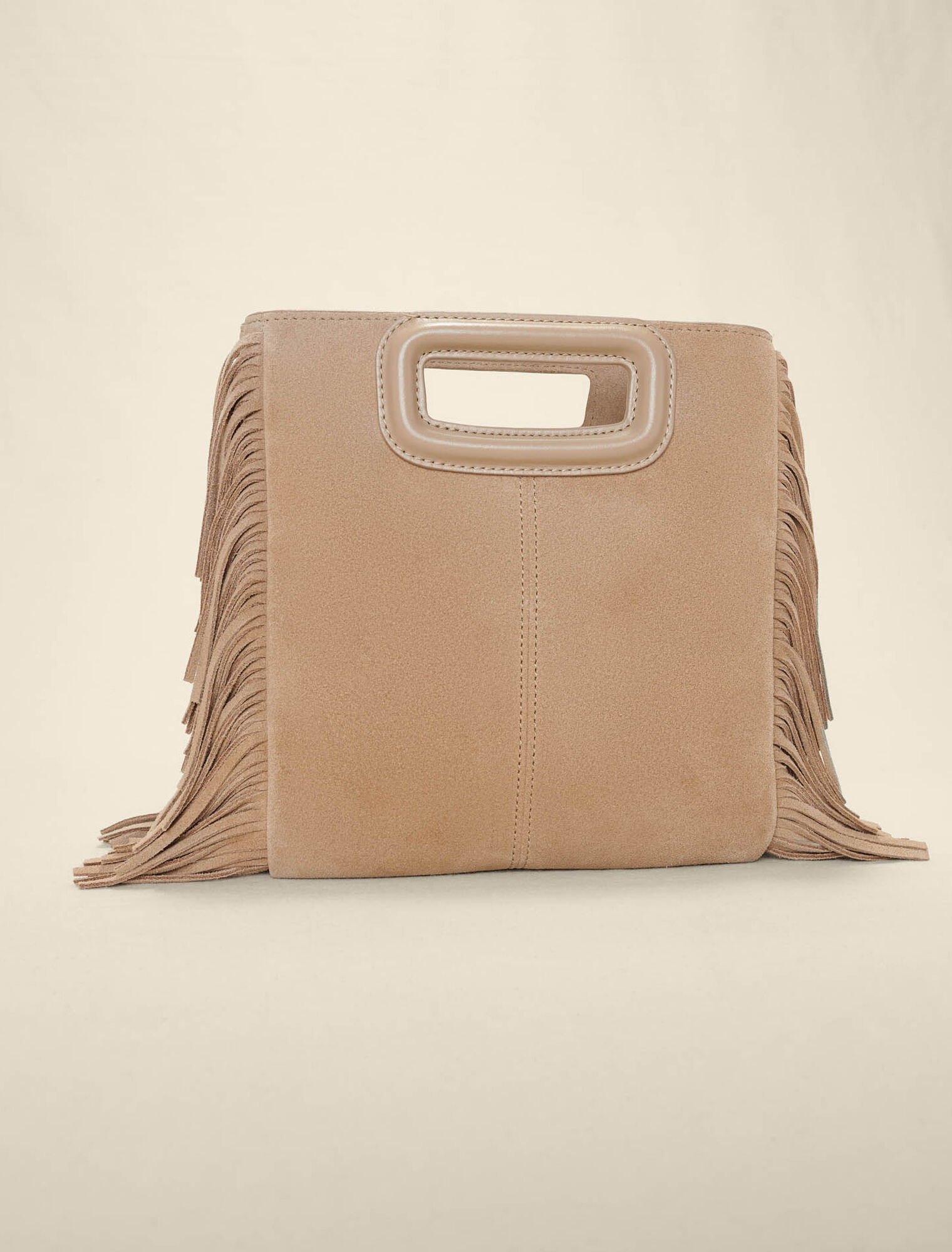 Embroidered studded leather M bag