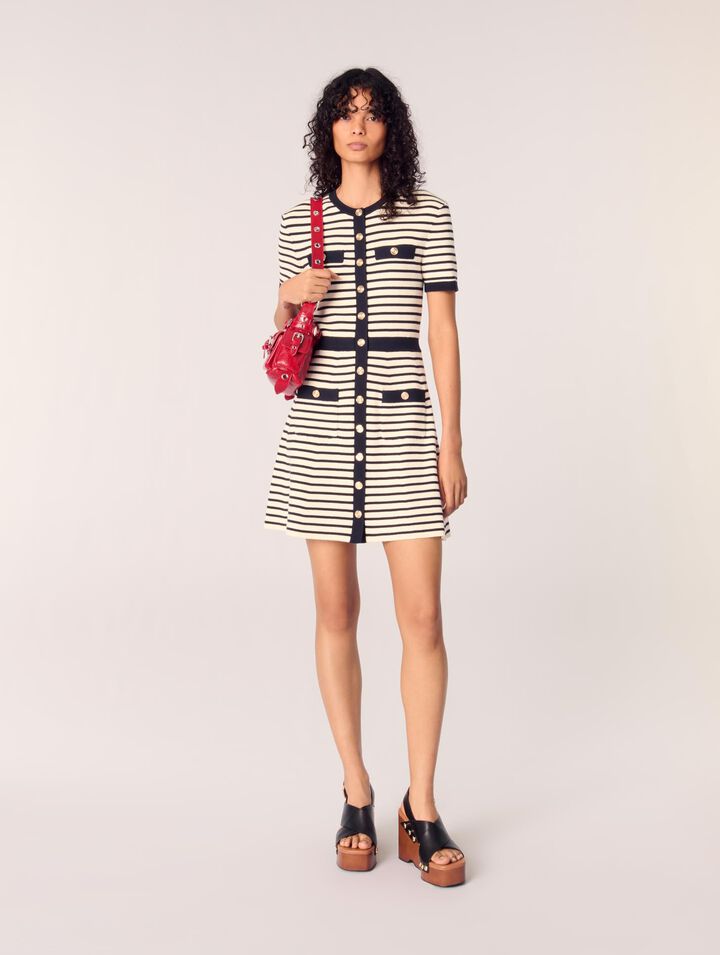 Rib knit mini dress