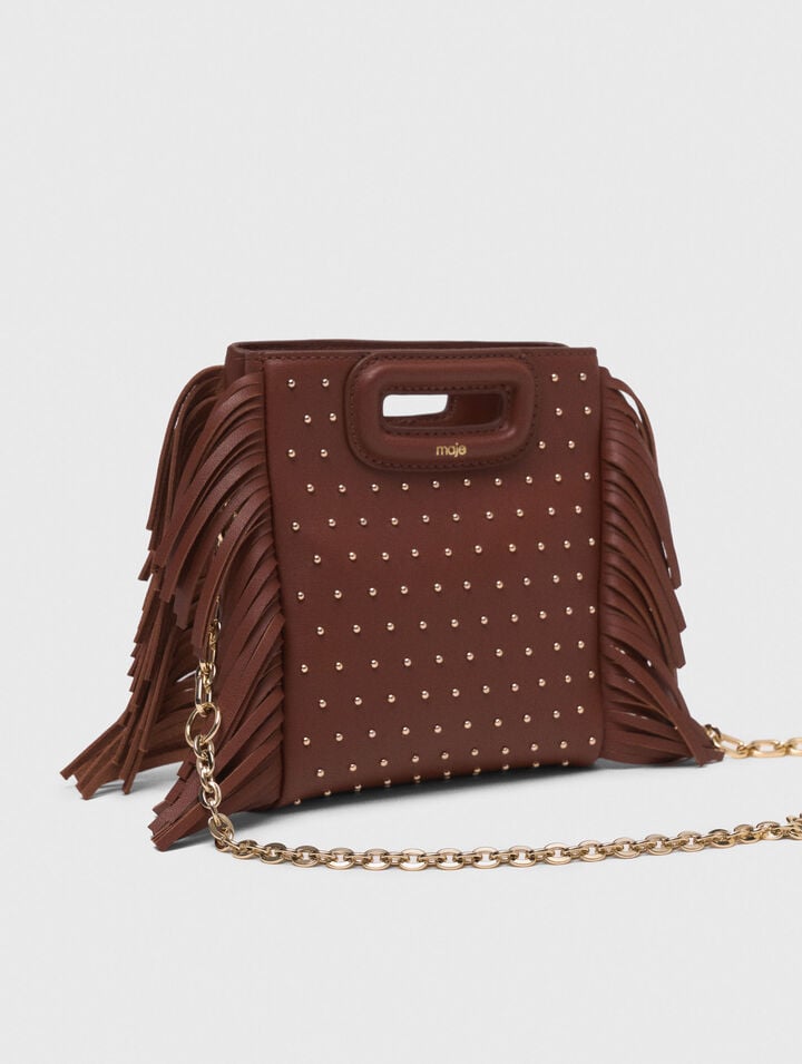 Sac M mini en cuir et studs