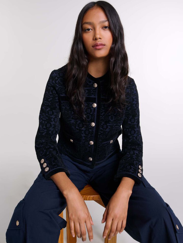 Cardigan en maille velours