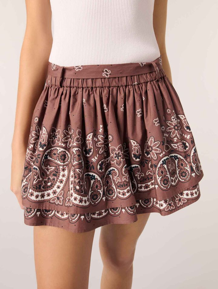 Mini-jupe imprimée à strass