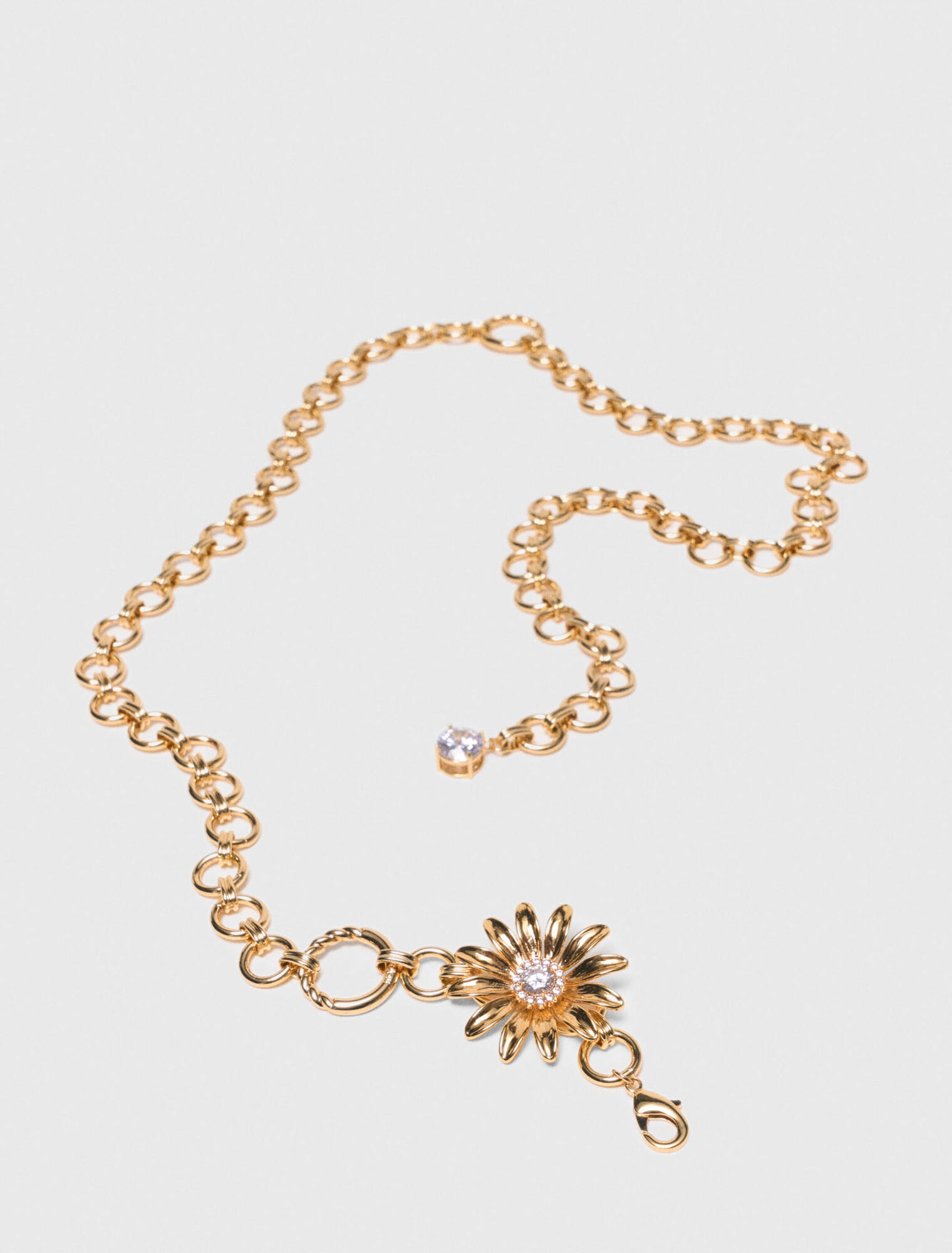 Chain belt with flowers