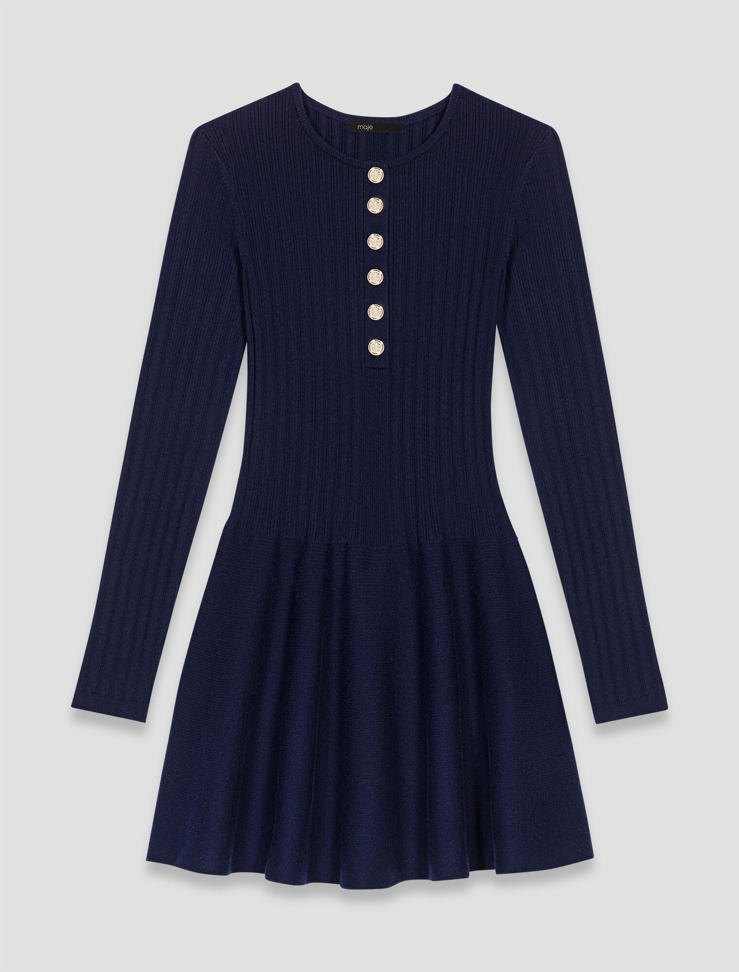 Knit dress with flared skirt